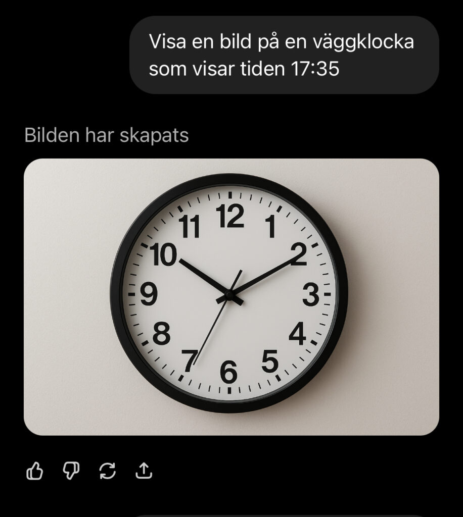 Klocka som visar fel tid